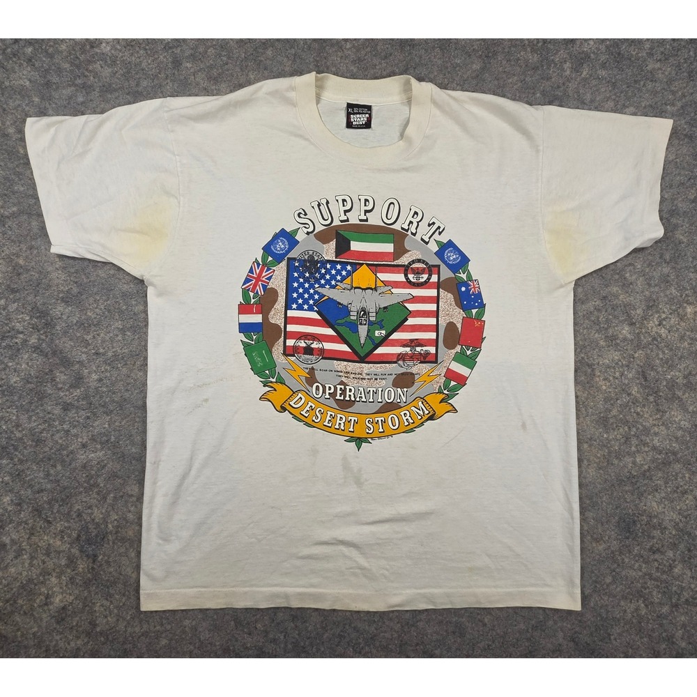 Vintage 1991 Screen Stars Best Operation Desert Storm Shirt XL Single Stitch